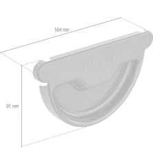 BRYZA STAL Univerzální koncovka 125 mm antracit
