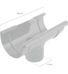 BRYZA PVC vývod 125/110 mm biely