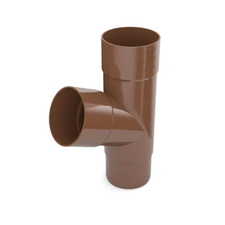 BRYZA PVC odbočka svodu plastová T 90 mm hnědá (RAL 8017)