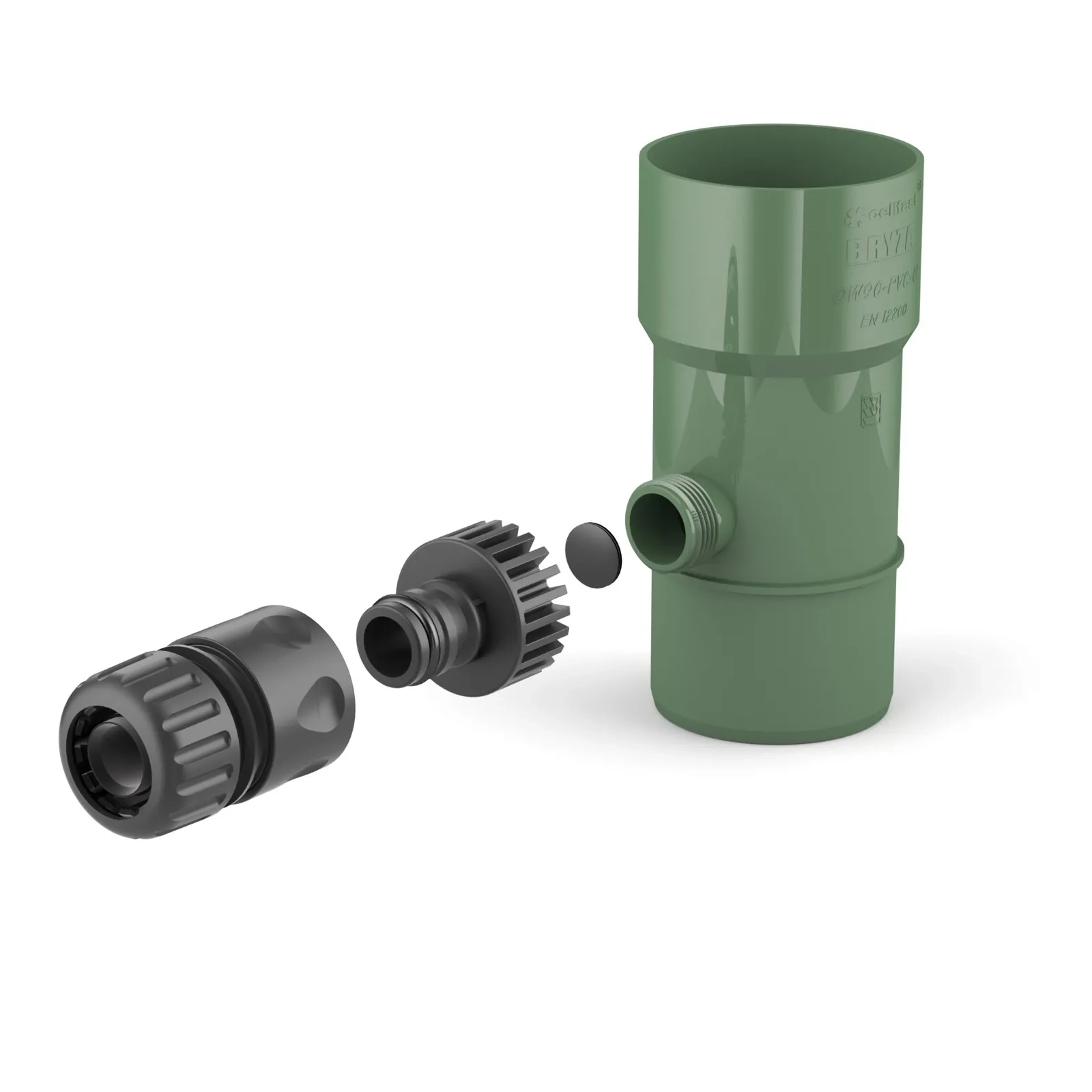 BRYZA PVC sběrač dešťové vody 63 mm zelená (RAL 6020)