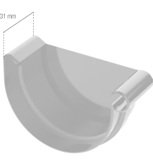 BRYZA PVC Koncovka pravá 75 mm biela