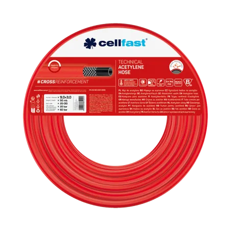 Acetylénová hadica 9,0 × 3,0 mm 50 m (164 ft)