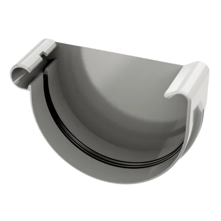 Koncový uzávěr levý 125 mm šedý