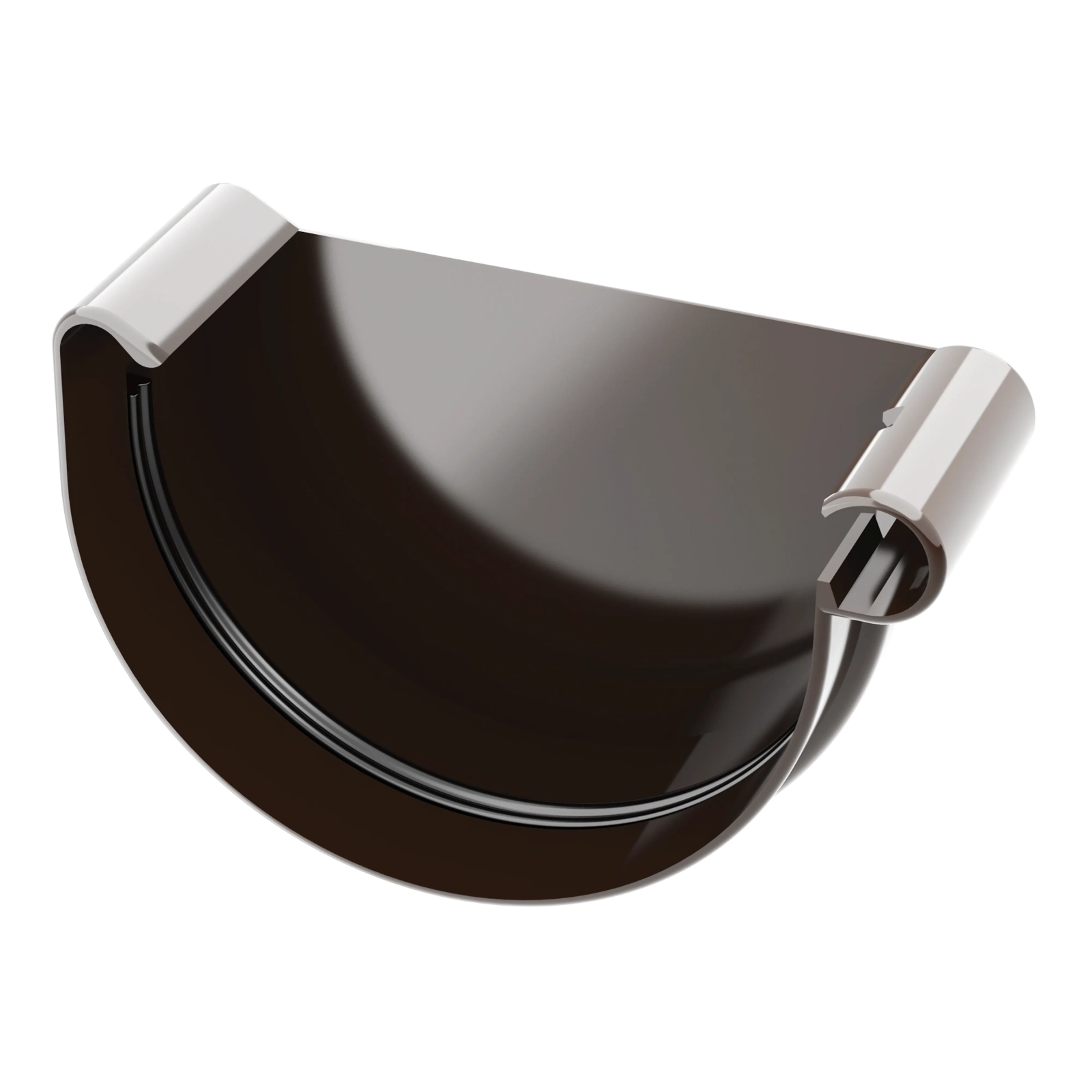 Koncovka pravá 125 mm hnědá