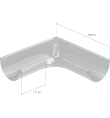 BRYZA STAL Vnútorný roh 150 mm čierny