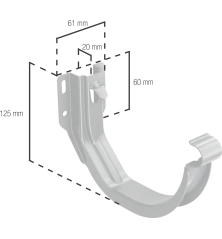 BRYZA STAL Hák žlabu římsový/čelní 150 mm černý