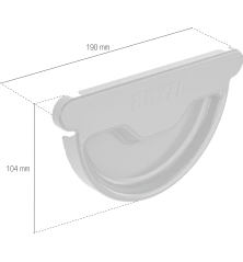 BRYZA STAL Univerzální čelo žlabu 150 mm hnědý