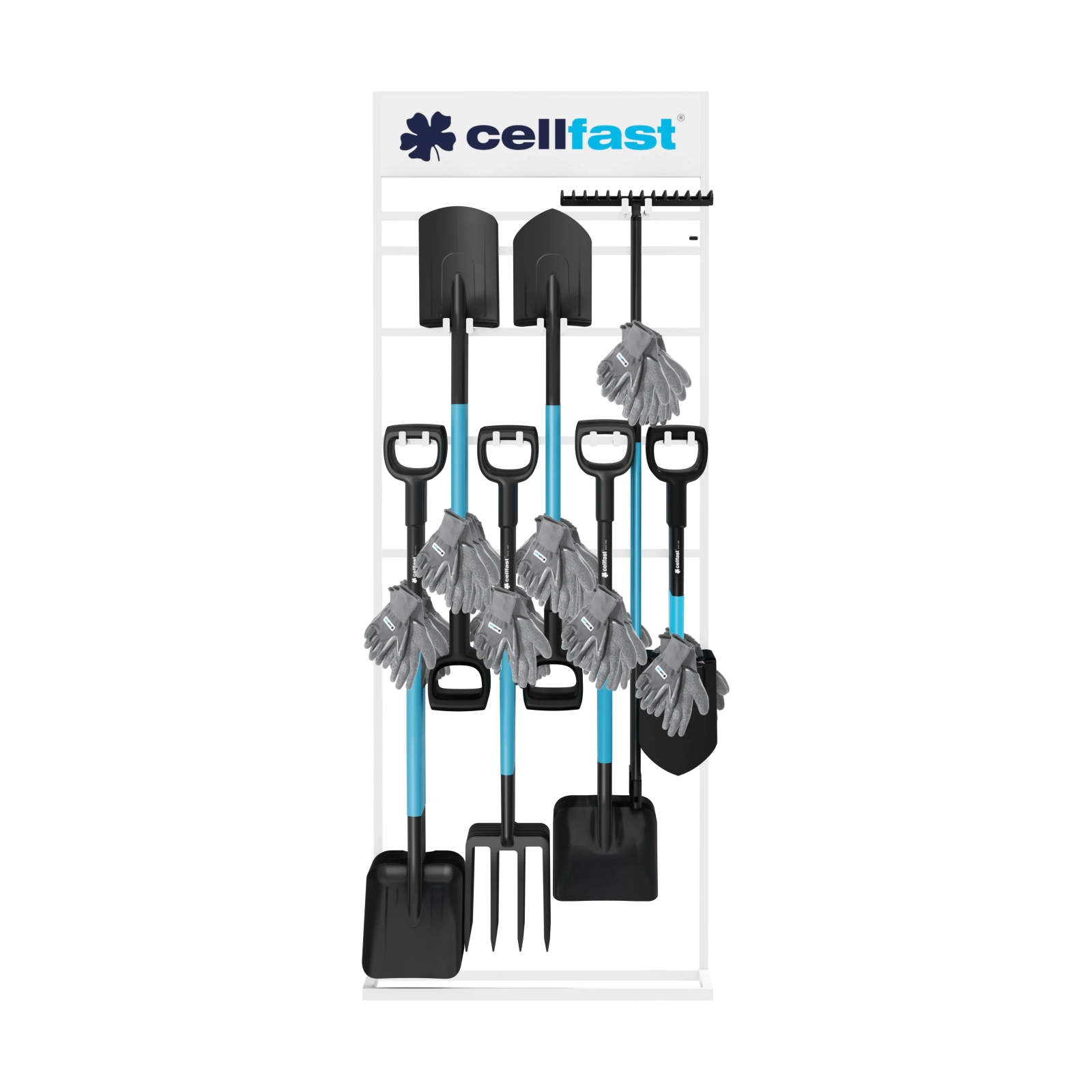 Univerzální stojan na rýče a hrábě