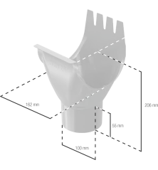 BRYZA STAL Odkvapový žľab 150 / 100 mm grafitový